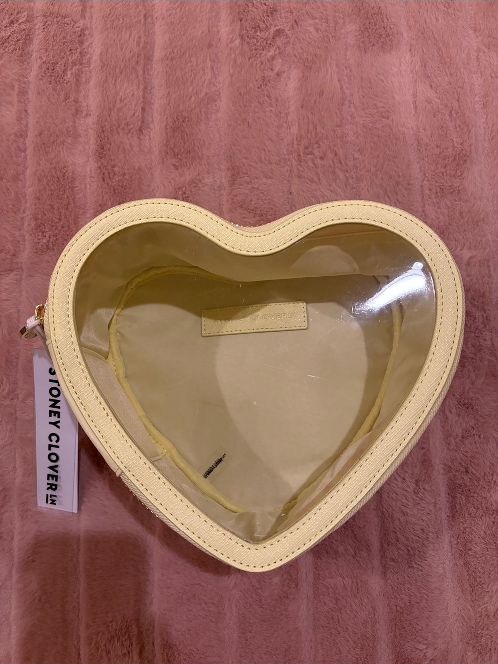 Stoney Clover Heart Open Top Pouch in Banana NWT